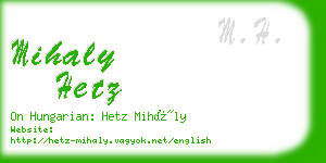 mihaly hetz business card